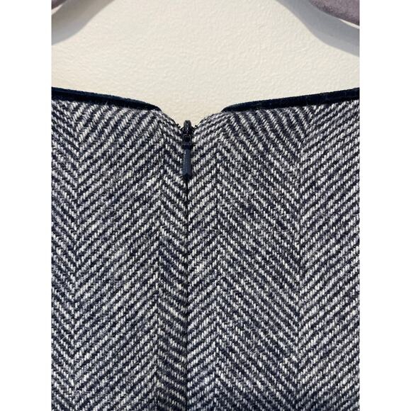Boden Albany British Tweed Wool Dress Size 6 Herringbone Navy Gray Business - Picture 6 of 6
